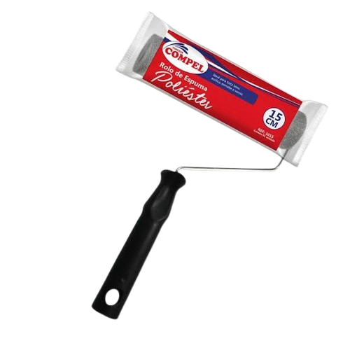 Rolo Poliéster Preto 15cm Laet