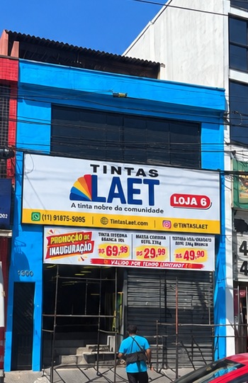 Fachada da Loja 6 da Tintas Laet — São Bernardo — Santa Terezinha