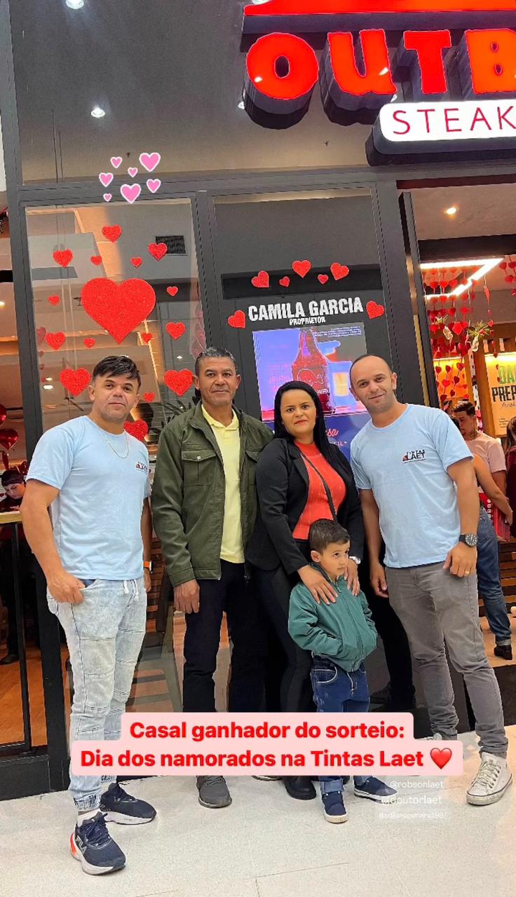 Casal ganhador do sorteio de Dia dos Namorados